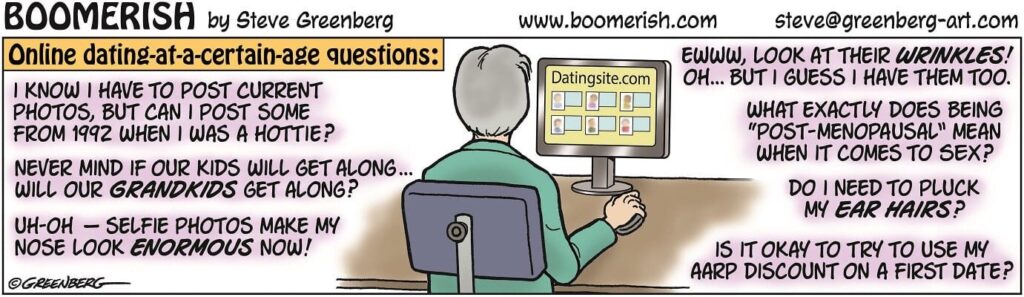 a cartoon of a man looking at a computer