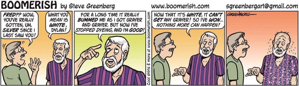 a cartoon of a man talking to another man