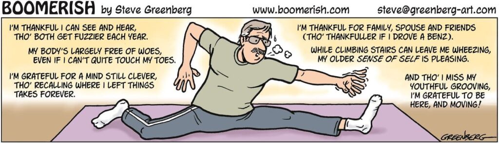 a cartoon of a man doing a split