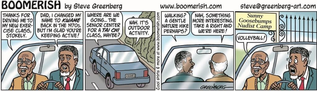 cartoon of a man driving a car