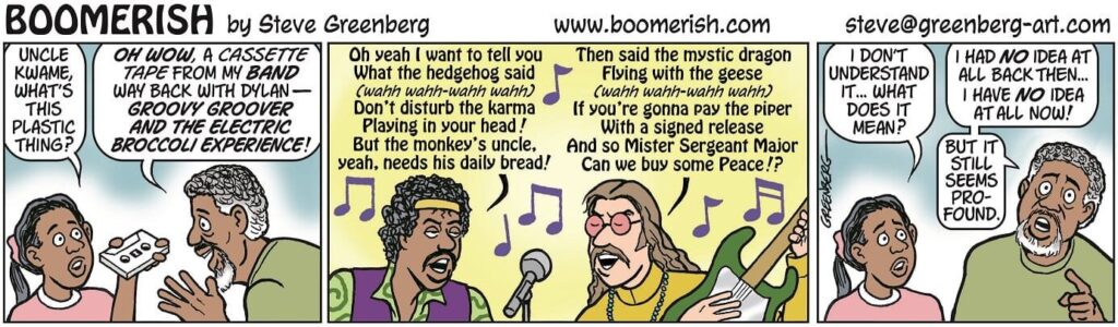 a cartoon of men singing