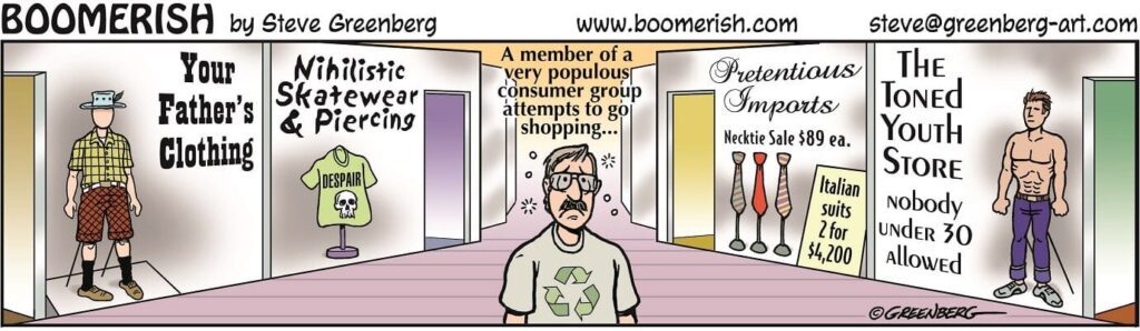 cartoon of a man in a room with a couple of doors