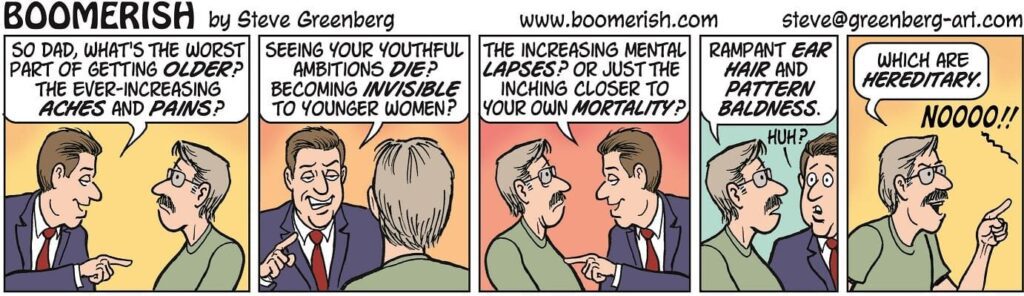 cartoon of a man talking to a man
